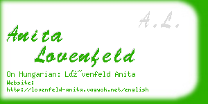 anita lovenfeld business card